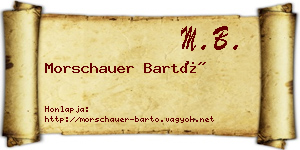 Morschauer Bartó névjegykártya